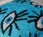 Canvello Luxury Congress Blue Turquoise Evil Eye Pillow for Couch - 16x16 inch Canvello