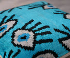 Canvello Luxury Congress Blue Turquoise Evil Eye Pillow for Couch - 16x16 inch Canvello