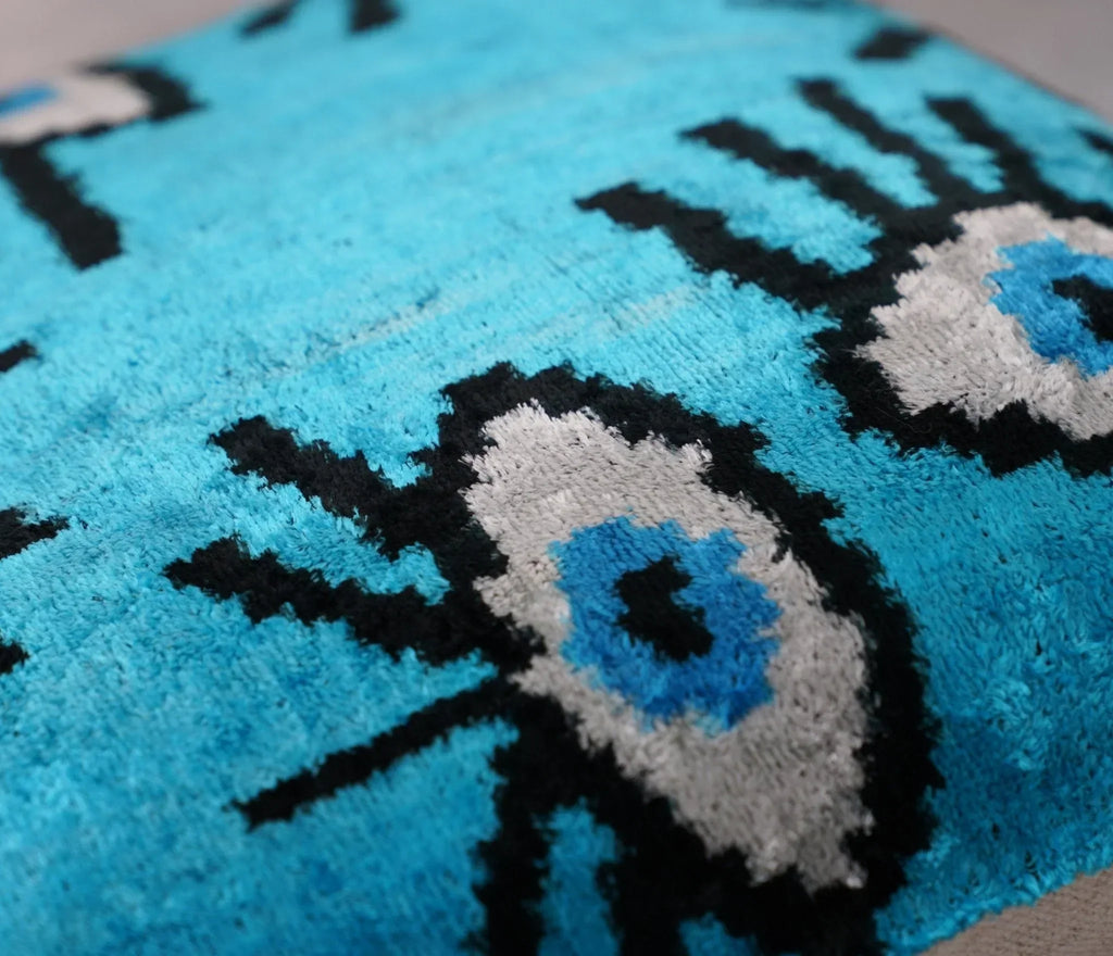 Canvello Luxury Congress Blue Turquoise Evil Eye Pillow for Couch - 16x16 inch Canvello