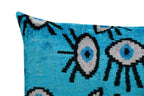 Canvello Luxury Congress Blue Turquoise Olive Evil Eye Pillow for Couch | 16 x 24 in (40 x 60 cm) Canvello