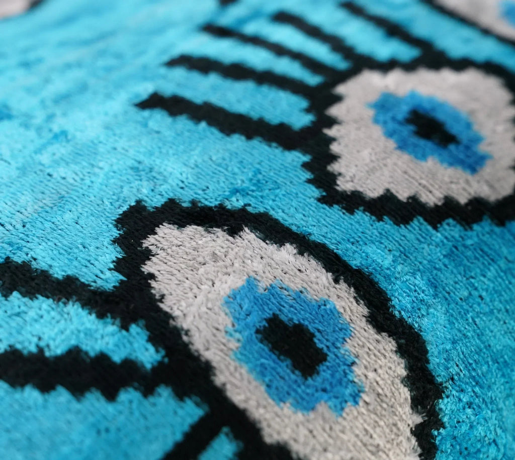 Canvello Luxury Congress Blue Turquoise Olive Evil Eye Pillow for Couch | 16 x 24 in (40 x 60 cm) Canvello