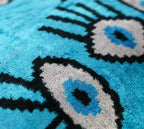 Canvello Luxury Congress Blue Turquoise Olive Evil Eye Pillow for Couch | 16 x 24 in (40 x 60 cm) Canvello