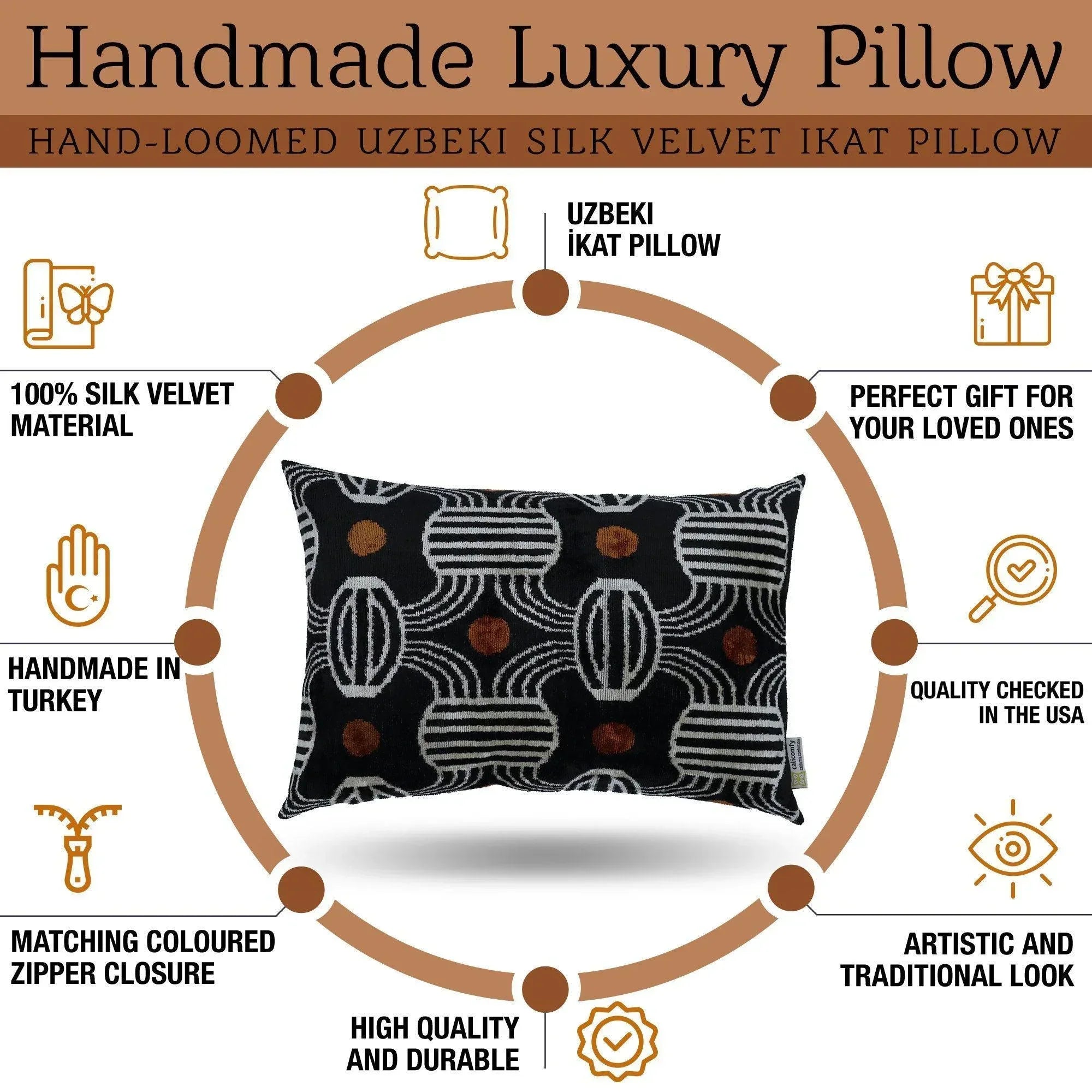 Canvello Luxury Decorative Black Throw Pillow | 16 x 24 in (40 x 60 cm) Canvello