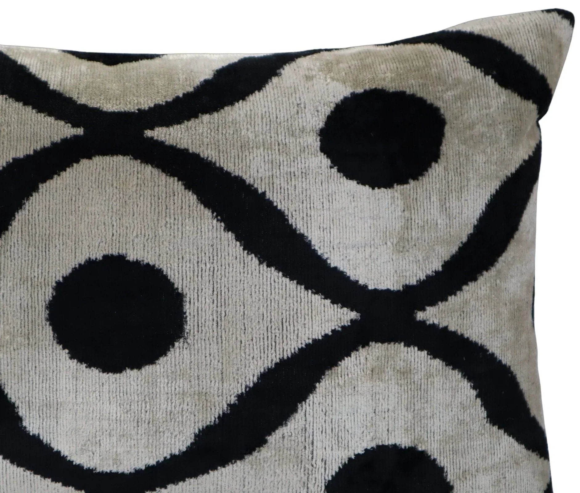Canvello Luxury Decorative Black White Throw Pillow | X in (40 X Cm), top view - House Of Avana