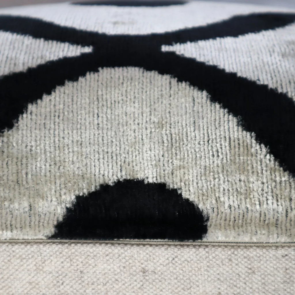 Canvello Luxury Decorative Black White Throw Pillow | X in (40 X Cm), angled view - House Of Avana