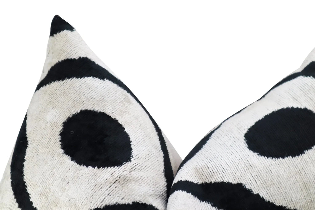 Canvello Luxury Decorative Black White Throw Pillow | X in (40 X Cm), angled view - House Of Avana