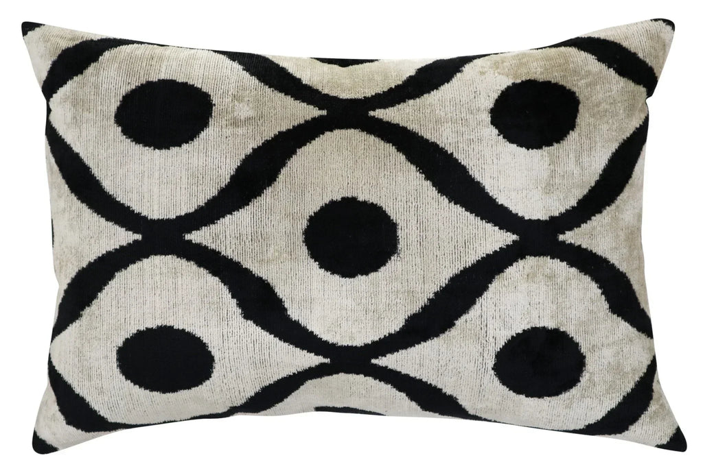 Canvello Luxury Decorative Black White Throw Pillow | X in (40 X Cm), front view - House Of Avana