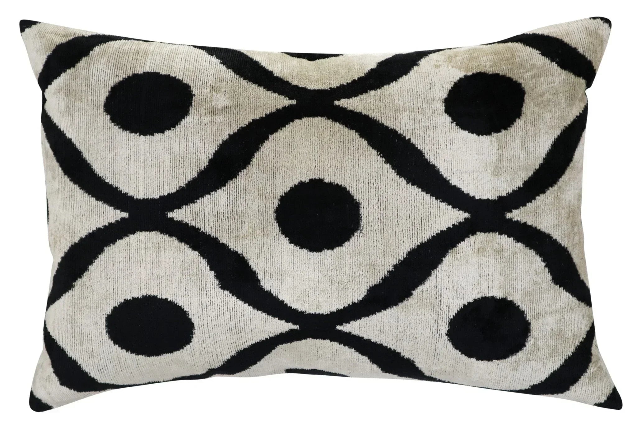 Canvello Luxury Decorative Black White Throw Pillow | X in (40 X Cm), front view - House Of Avana