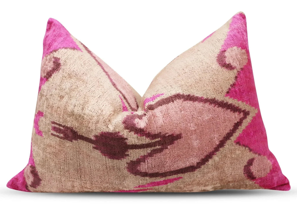 Canvello Luxury Decorative Earth Tones Pink Pillow With Down Insert- 16x24 in Canvello