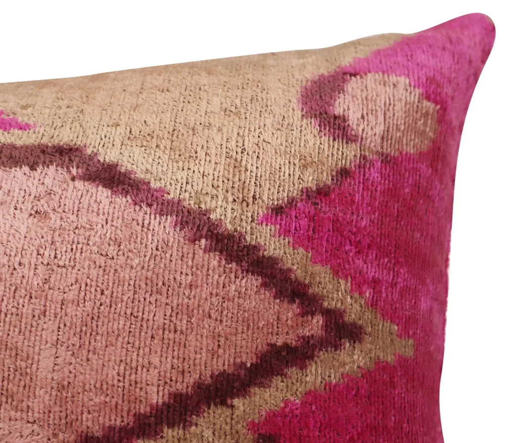 Canvello Luxury Decorative Earth Tones Pink Pillow With Down Insert- 16x24 in Canvello