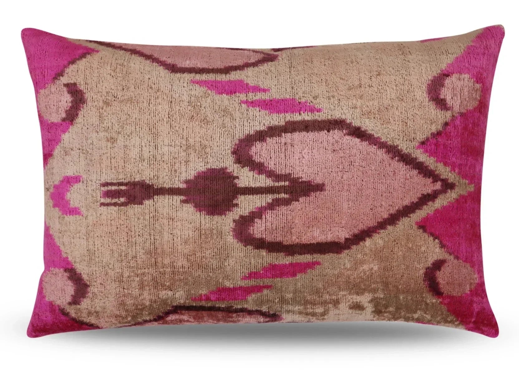 Canvello Luxury Decorative Earth Tones Pink Pillow With Down Insert- 16x24 in Canvello