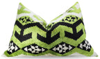 Canvello Luxury Decorative Green Black Throw Pillow | X in (40 X Cm), detail shot - House Of Avana