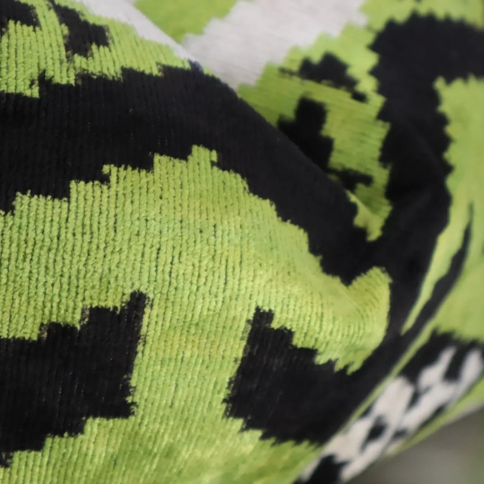 Canvello Luxury Decorative Green Black Throw Pillow | X in (40 X Cm), top view - House Of Avana