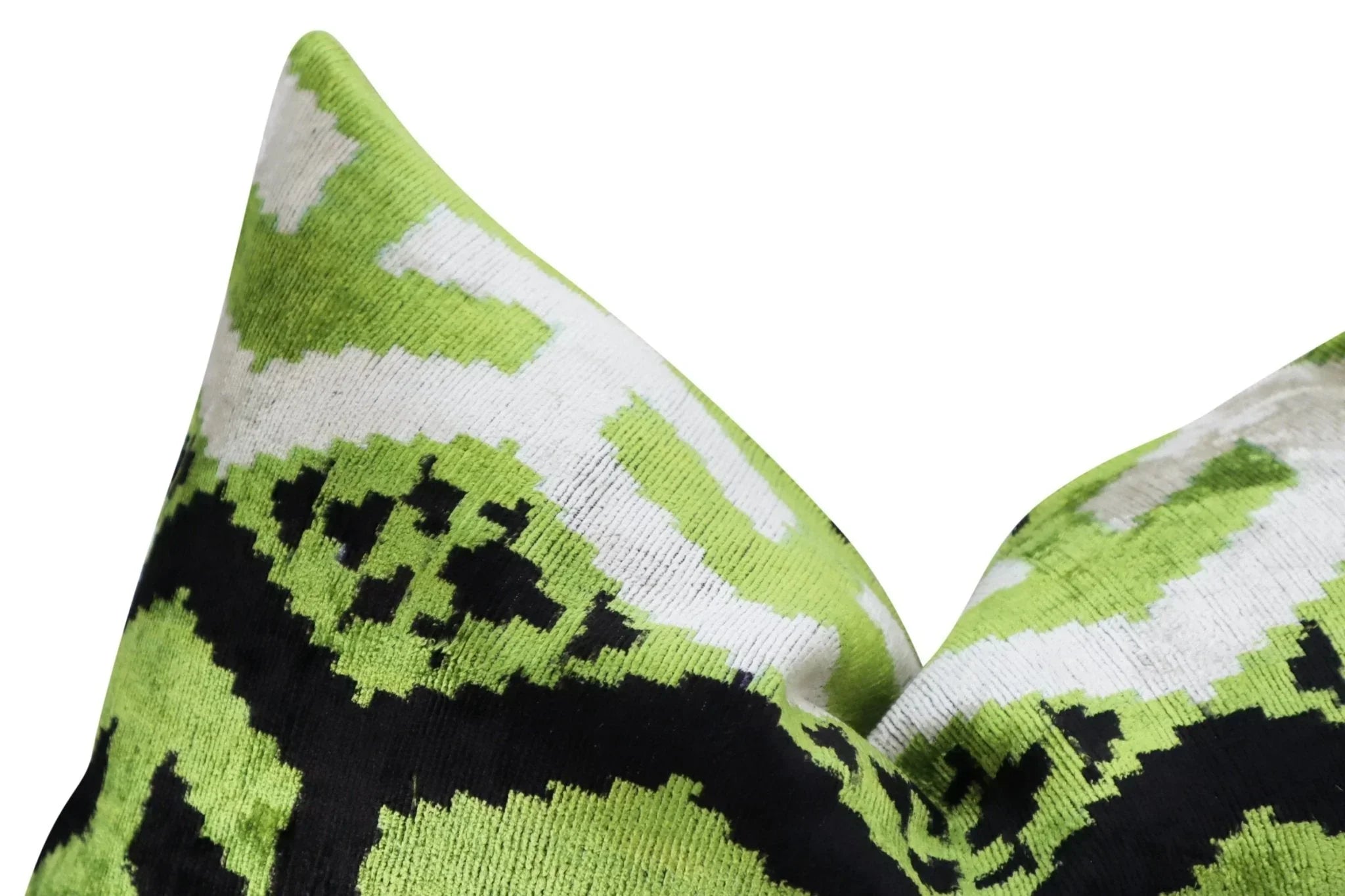 Canvello Luxury Decorative Green Black Throw Pillow | X in (40 X Cm), angled view - House Of Avana
