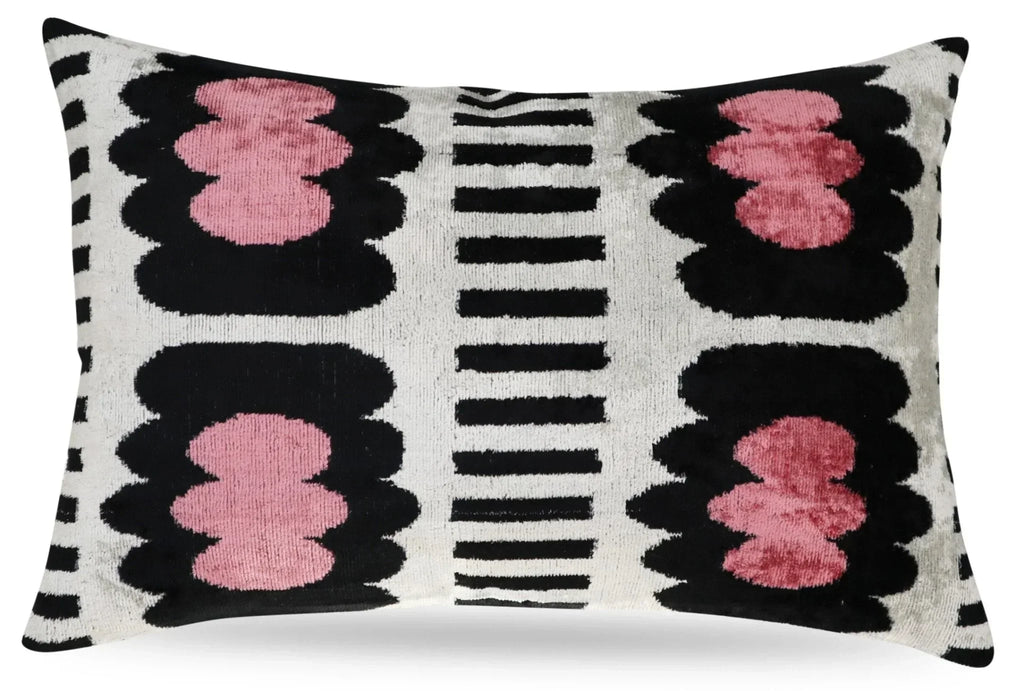 Canvello Luxury Decorative Pink Black White Throw Pillow | 16 x 24 in (40 x 60 cm) Canvello