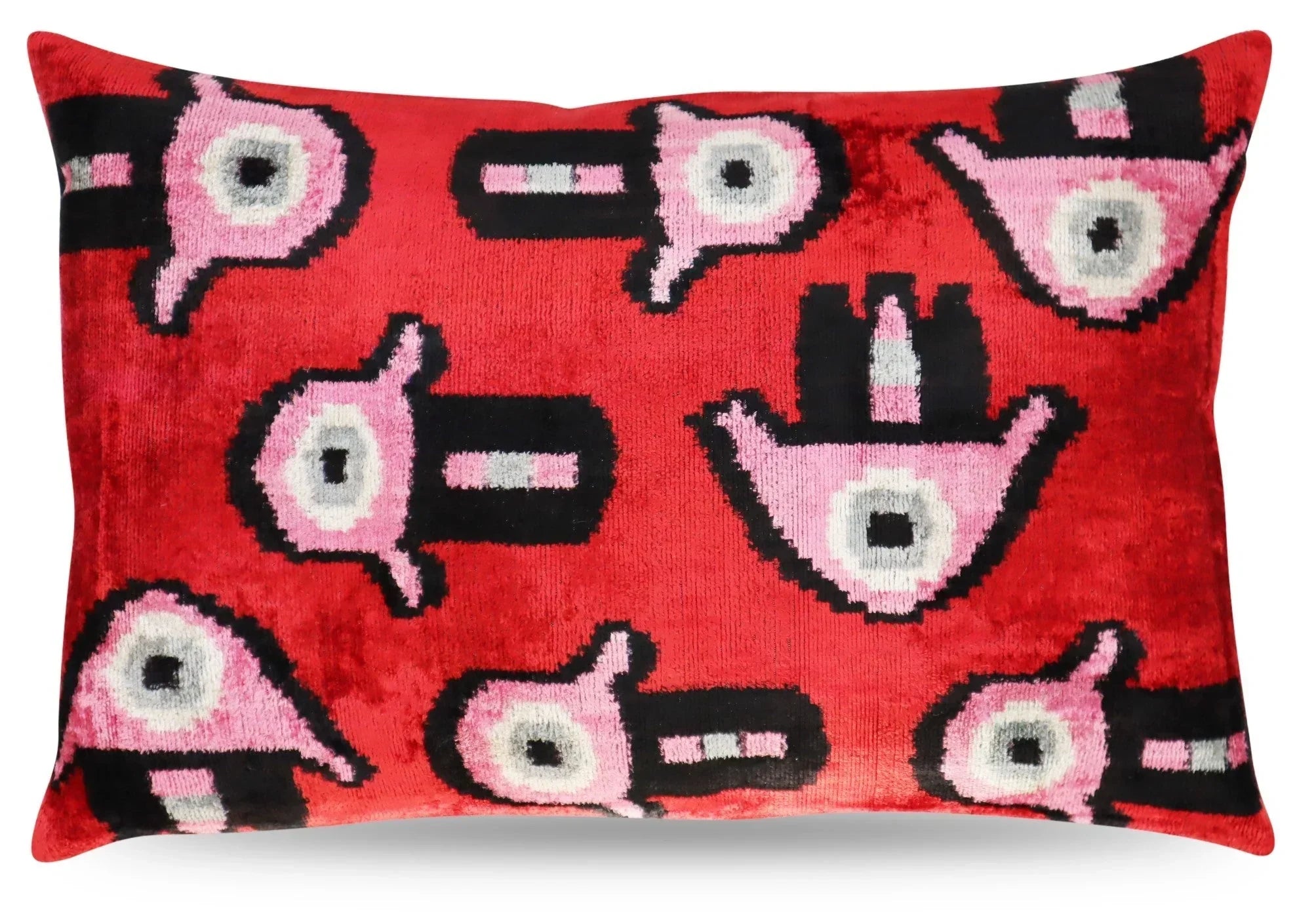 Canvello Luxury Decorative Red Pink Black Throw Pillow | 16 x 24 in (40 x 60 cm) Canvello