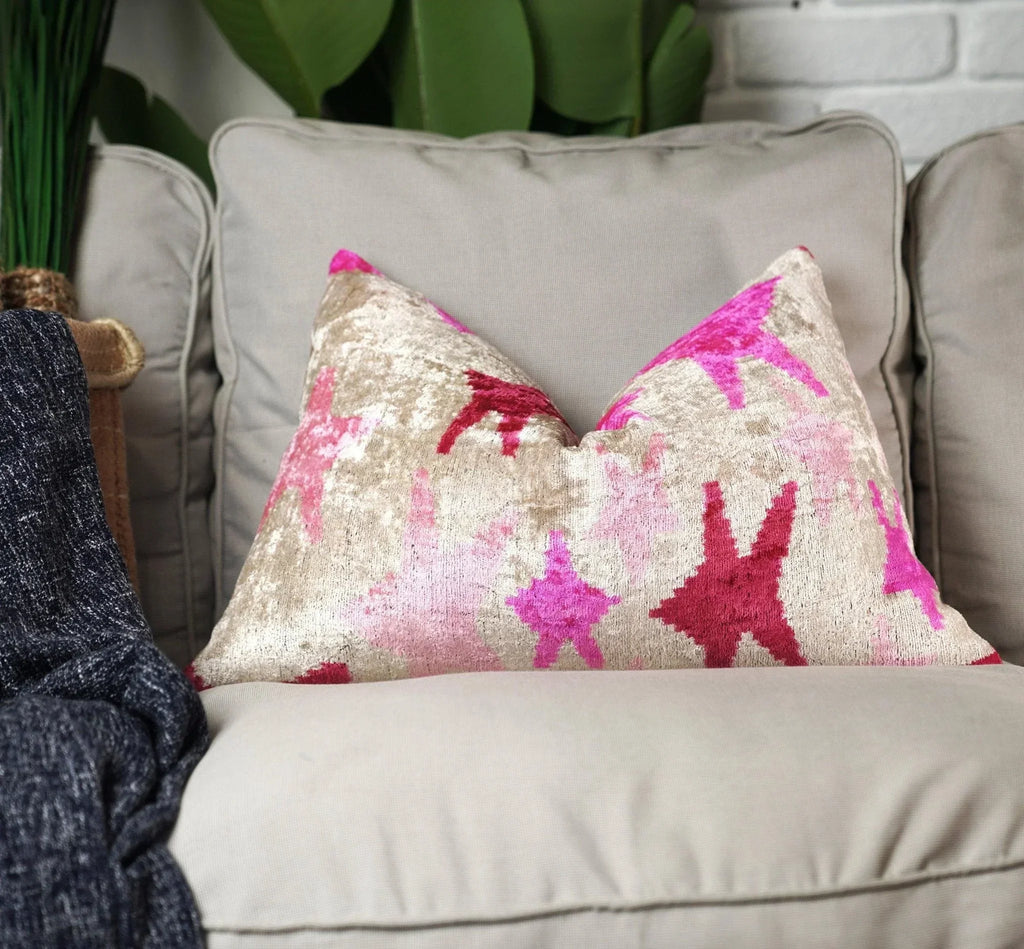 Canvello Luxury Fabric Hot Pink Throw Pillow with Down Insert - 16X24 in Canvello