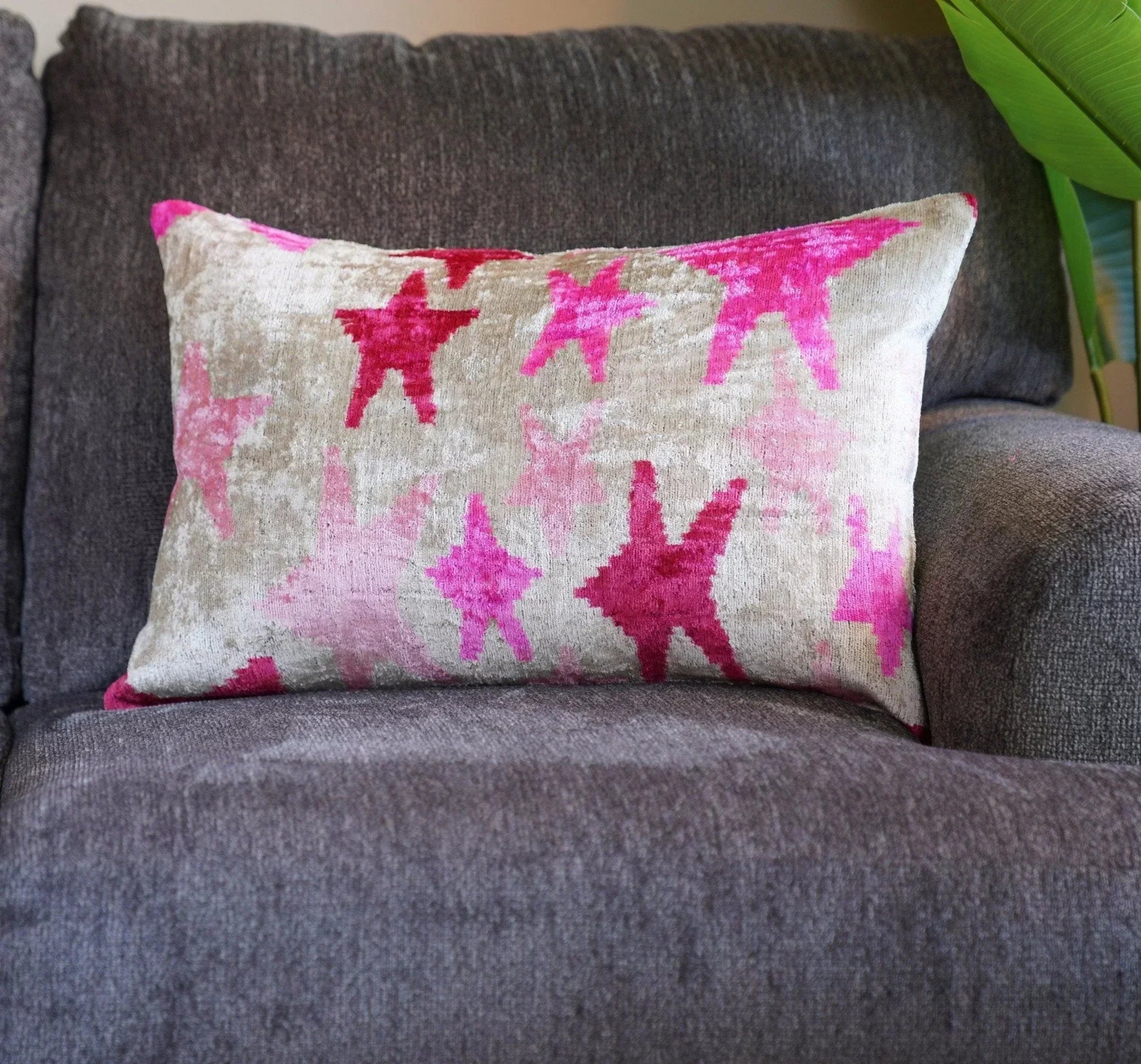 Canvello Luxury Fabric Hot Pink Throw Pillow with Down Insert - 16X24 in Canvello