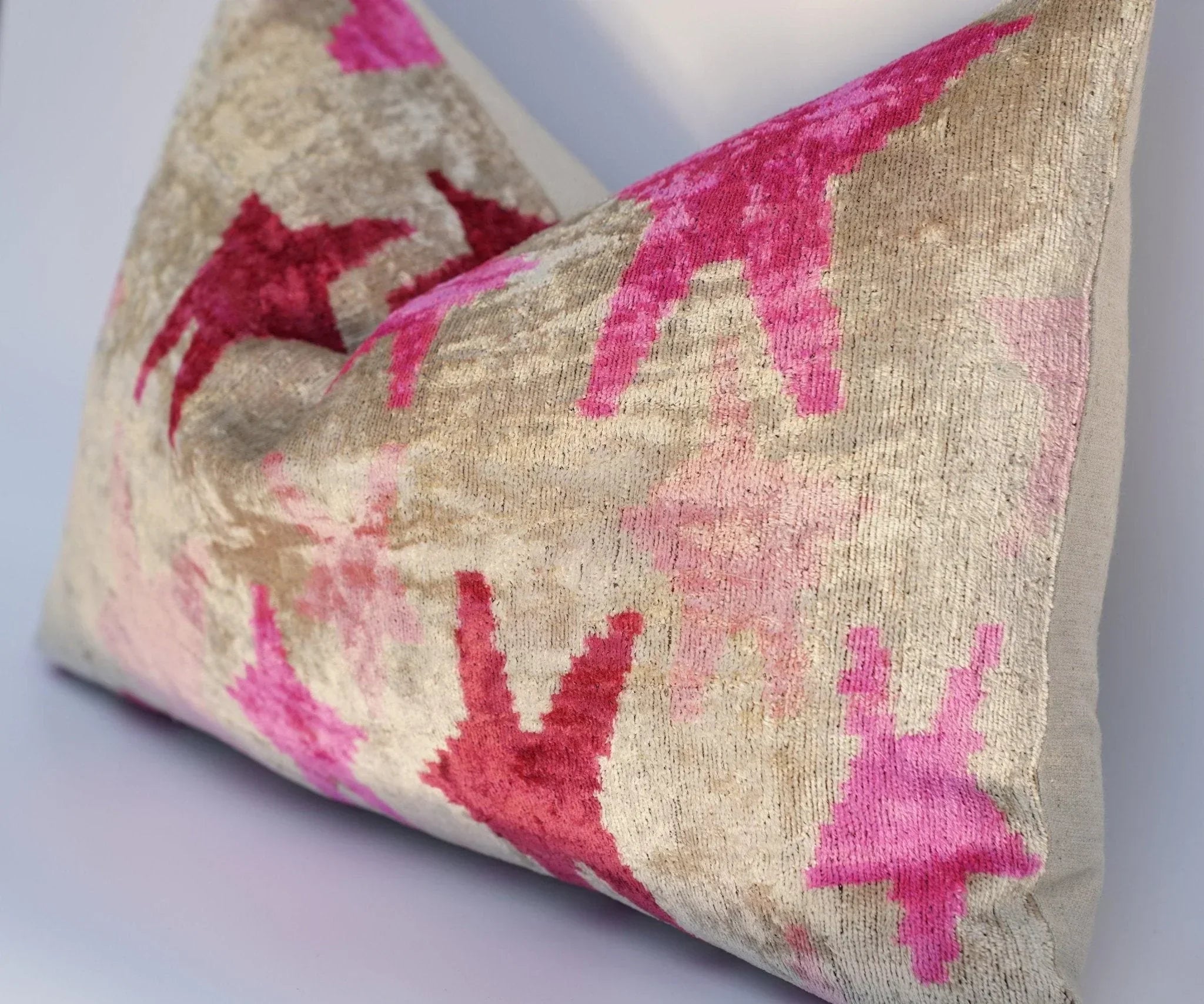Canvello Luxury Fabric Hot Pink Throw Pillow with Down Insert - 16X24 in Canvello