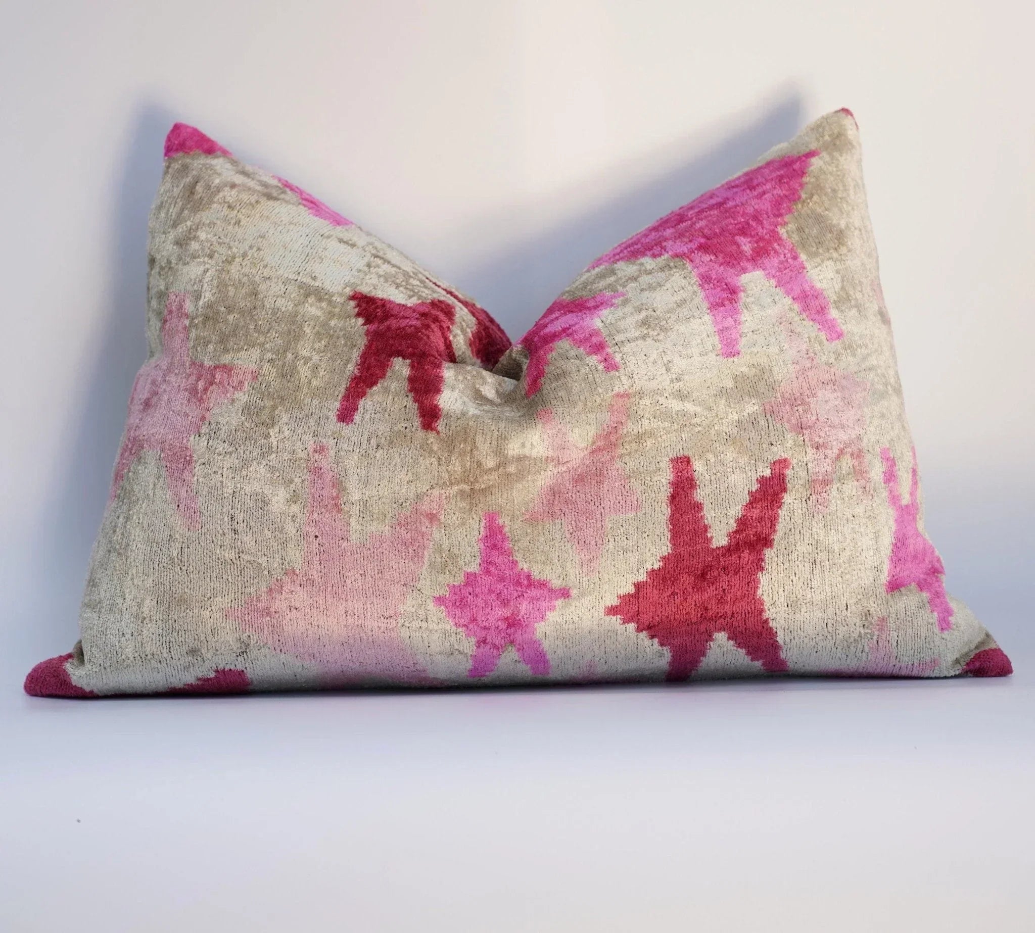 Canvello Luxury Fabric Hot Pink Throw Pillow with Down Insert - 16X24 in Canvello