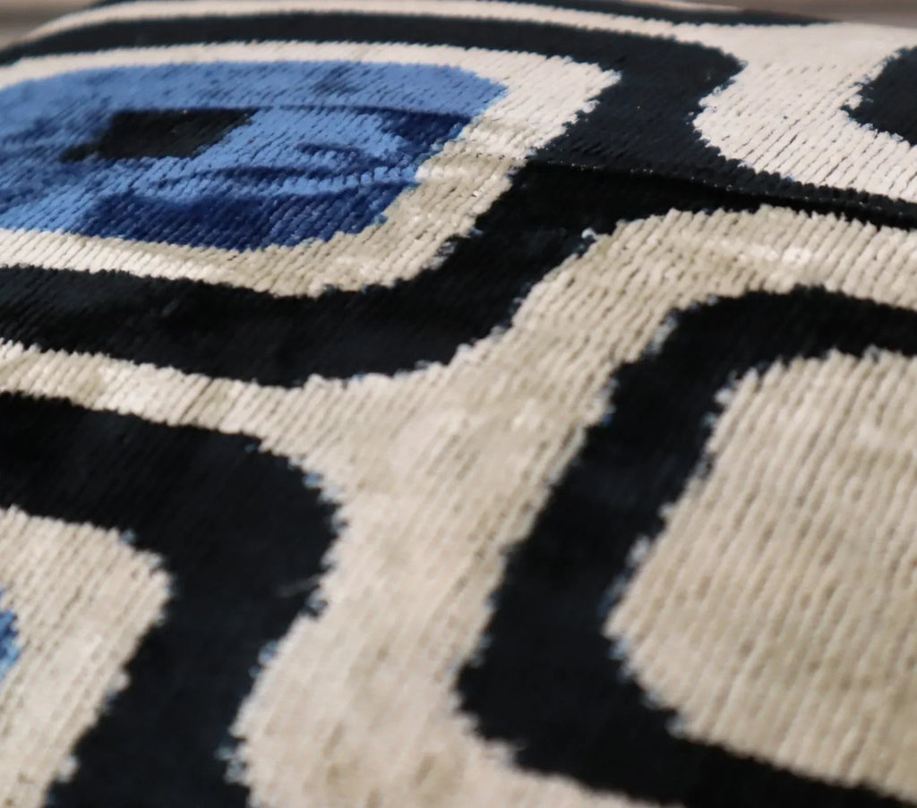 Canvello Luxury Geometric Blue Black Pillow for Couch | 16 x 24 in (40 x 60 cm) Canvello