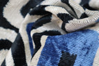Canvello Luxury Geometric Blue Black Pillow for Couch | 16 x 24 in (40 x 60 cm) Canvello
