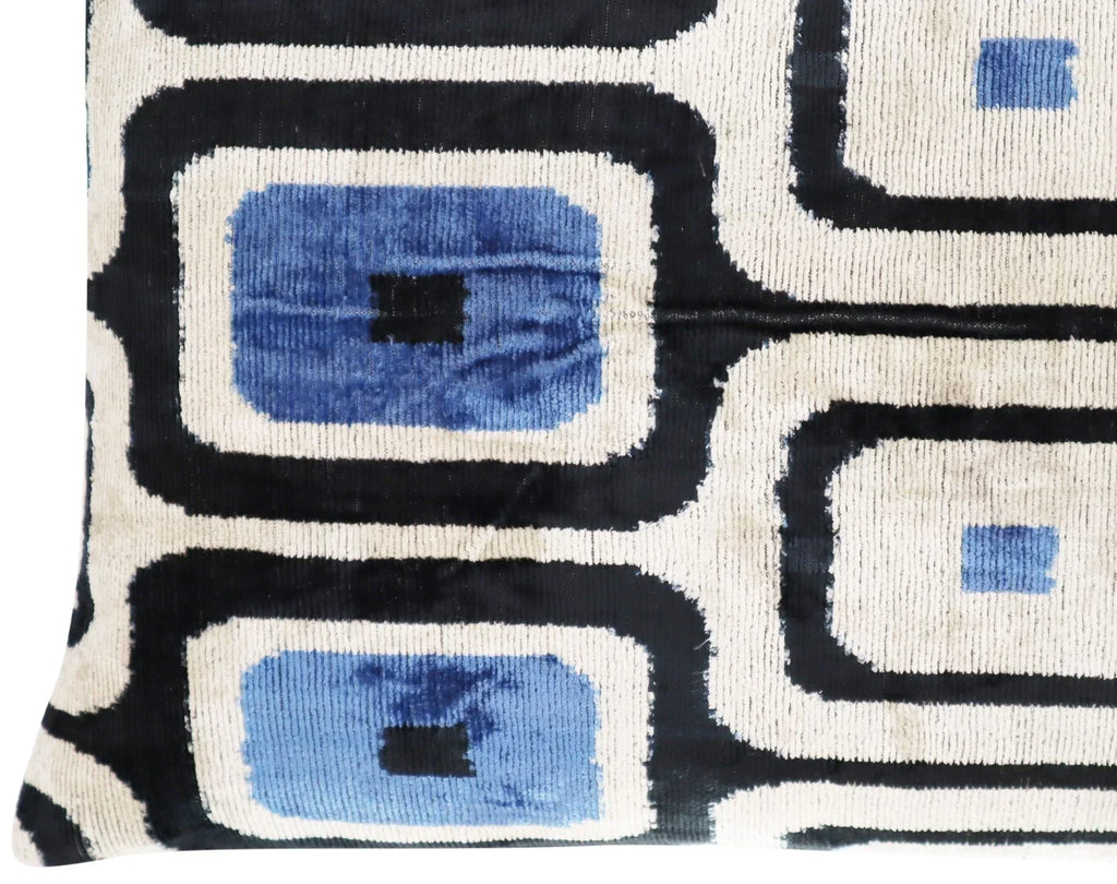 Canvello Luxury Geometric Blue Black Pillow for Couch | 16 x 24 in (40 x 60 cm) Canvello
