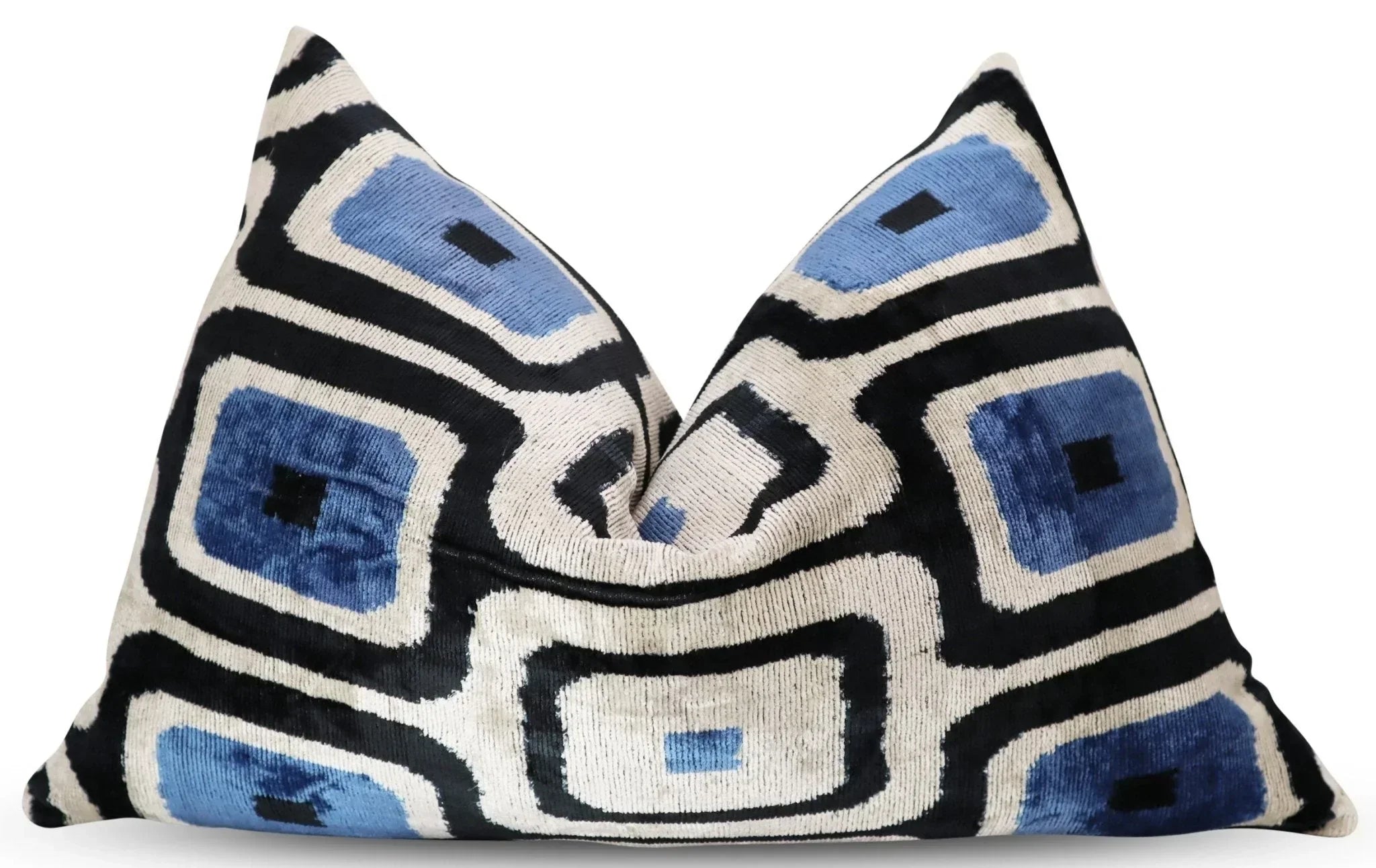 Canvello Luxury Geometric Blue Black Pillow for Couch | 16 x 24 in (40 x 60 cm) Canvello