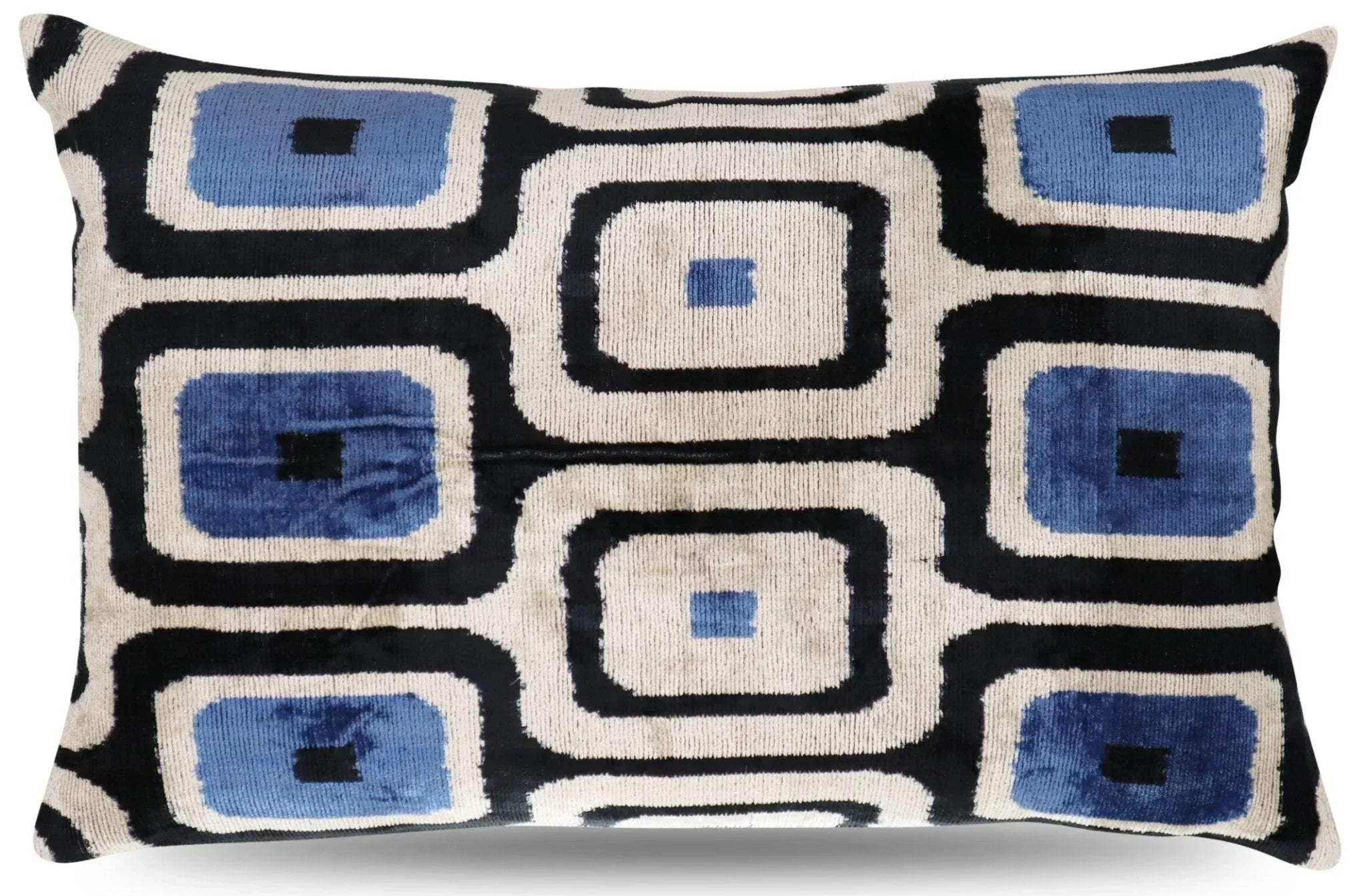Canvello Luxury Geometric Blue Black Pillow for Couch | 16 x 24 in (40 x 60 cm) Canvello
