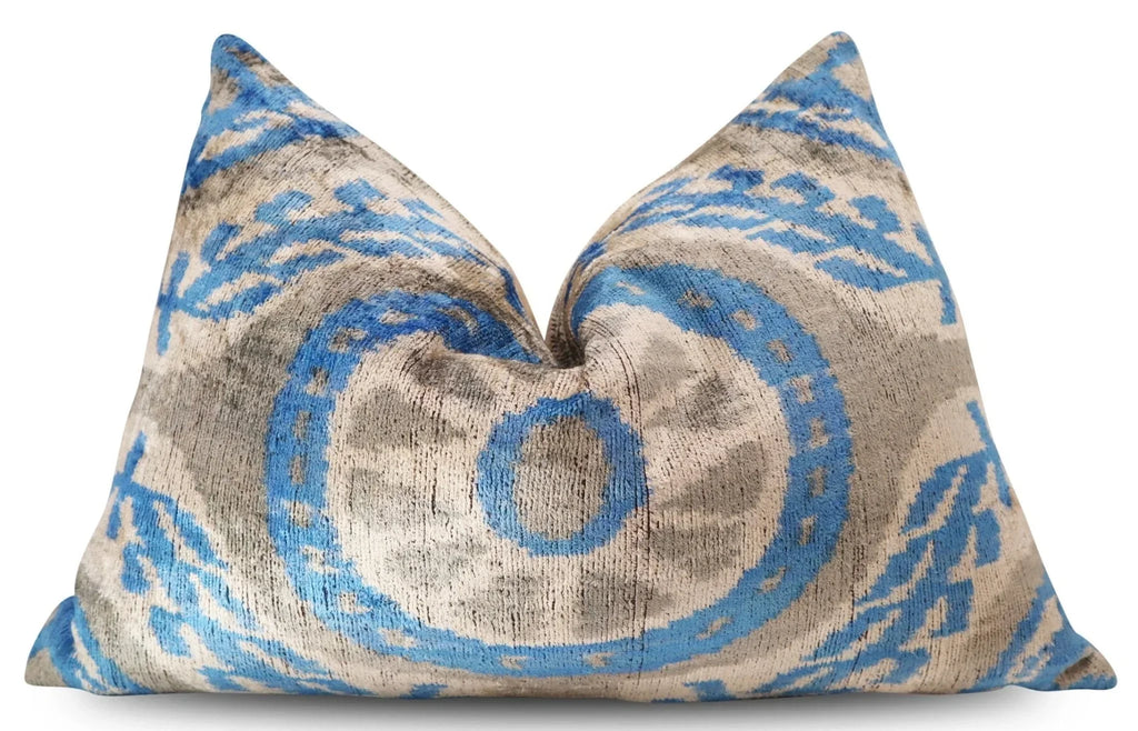 Canvello Luxury Geometric Blue Carbon Grey Pillow for Couch | 16 x 24 in (40 x 60 cm) Canvello