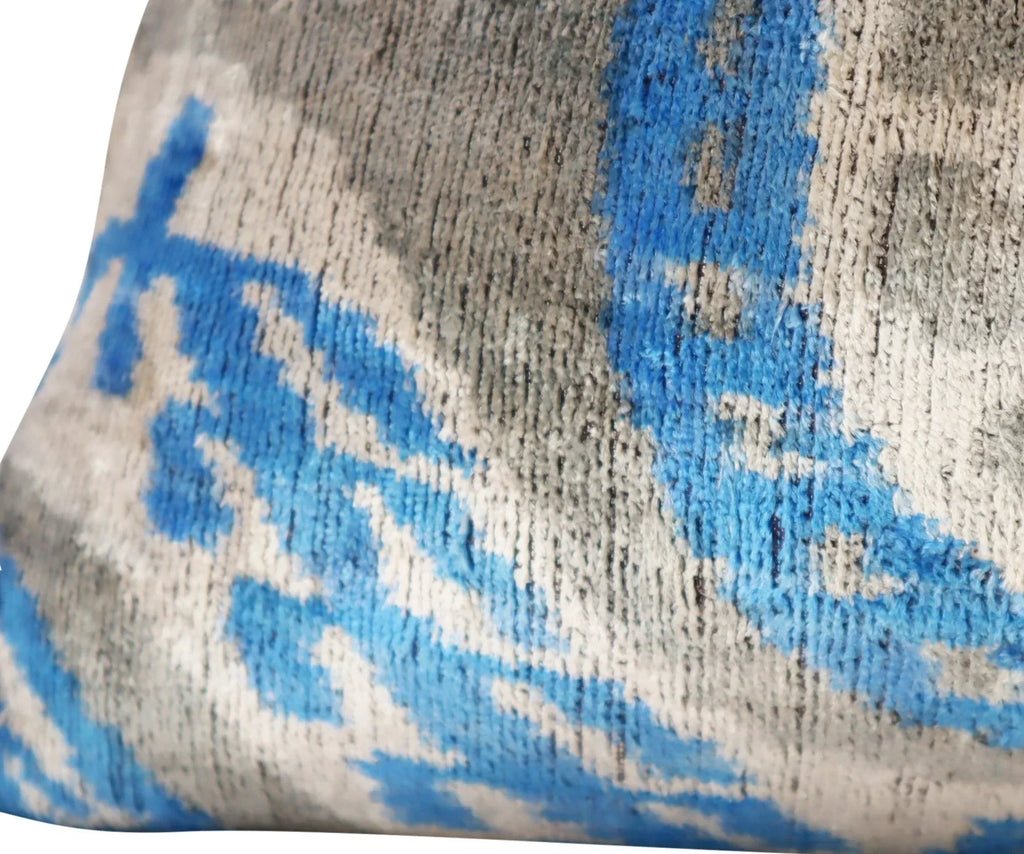 Canvello Luxury Geometric Blue Carbon Grey Pillow for Couch | 16 x 24 in (40 x 60 cm) Canvello