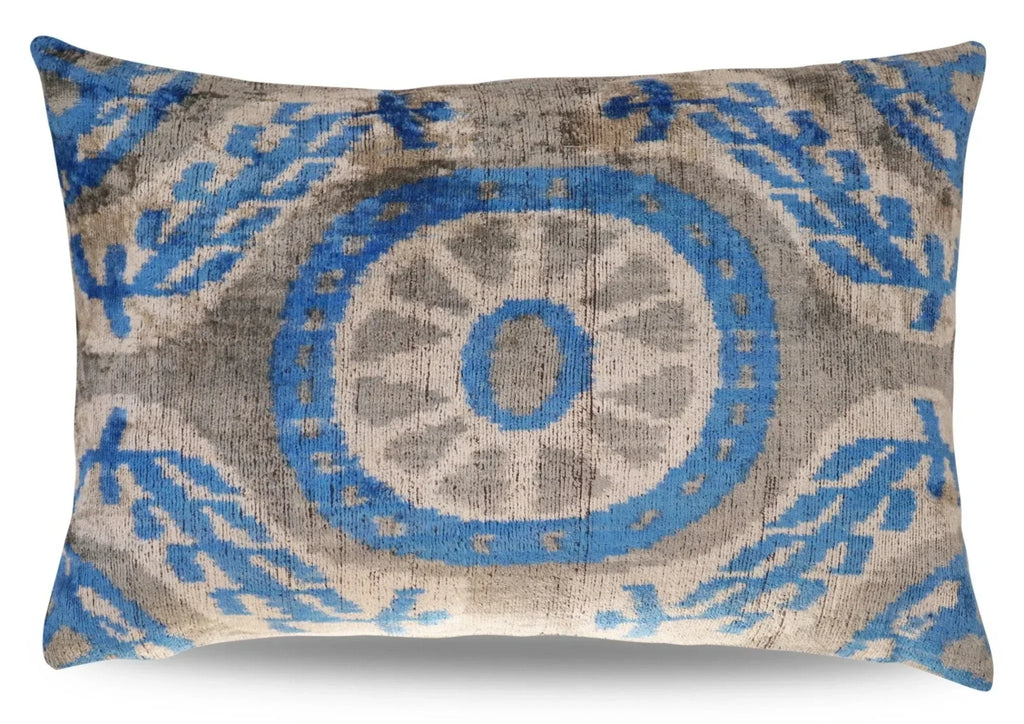 Canvello Luxury Geometric Blue Carbon Grey Pillow for Couch | 16 x 24 in (40 x 60 cm) Canvello
