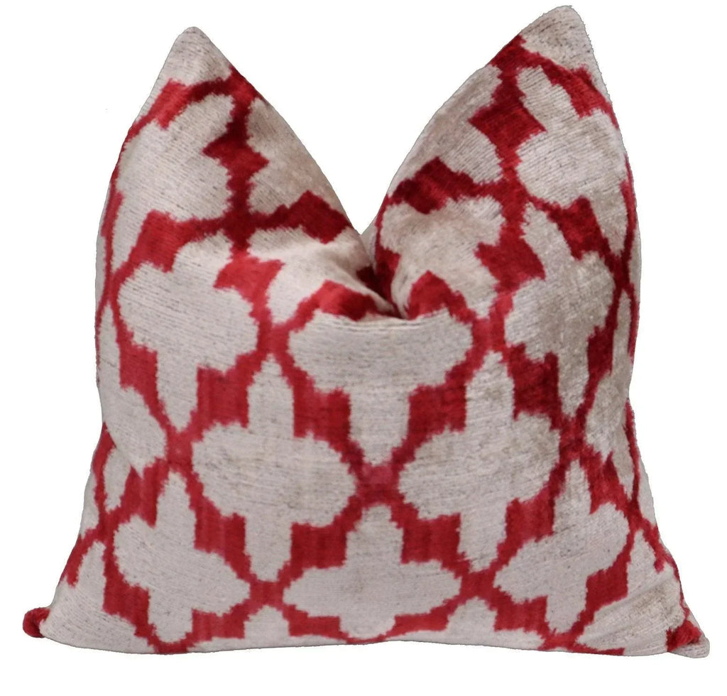 Canvello Luxury Hot Pink Geometric Pillow with Down Insert 16"x16" Canvello