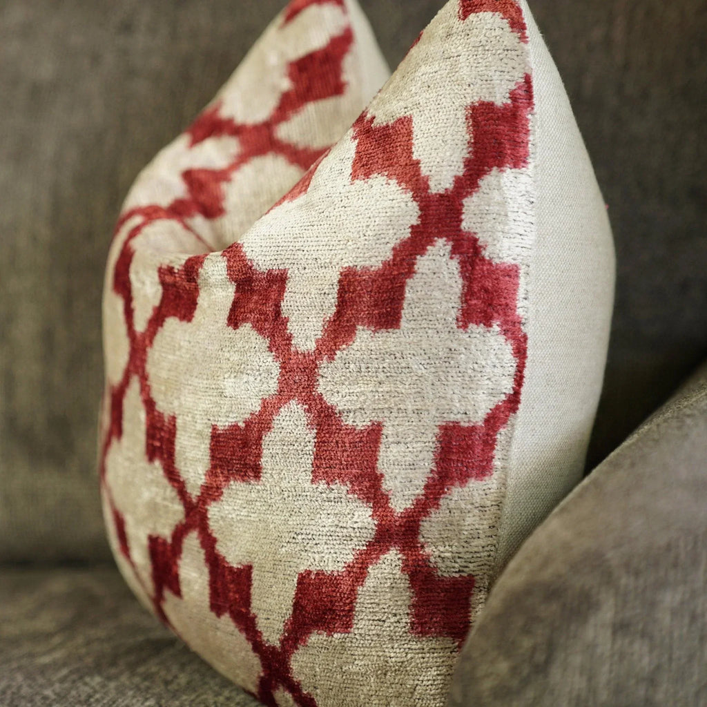 Canvello Luxury Hot Pink Geometric Pillow with Down Insert 16"x16" Canvello