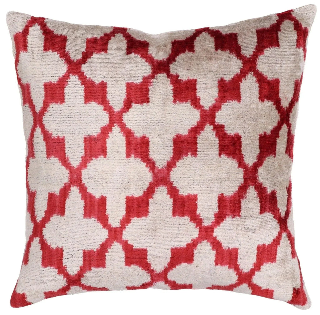 Canvello Luxury Hot Pink Geometric Pillow with Down Insert 16"x16" Canvello