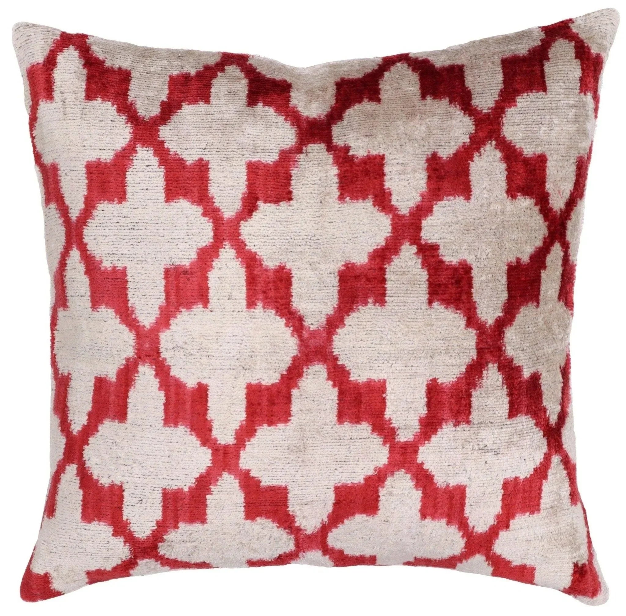 Canvello Luxury Hot Pink Geometric Pillow with Down Insert 16"x16" Canvello
