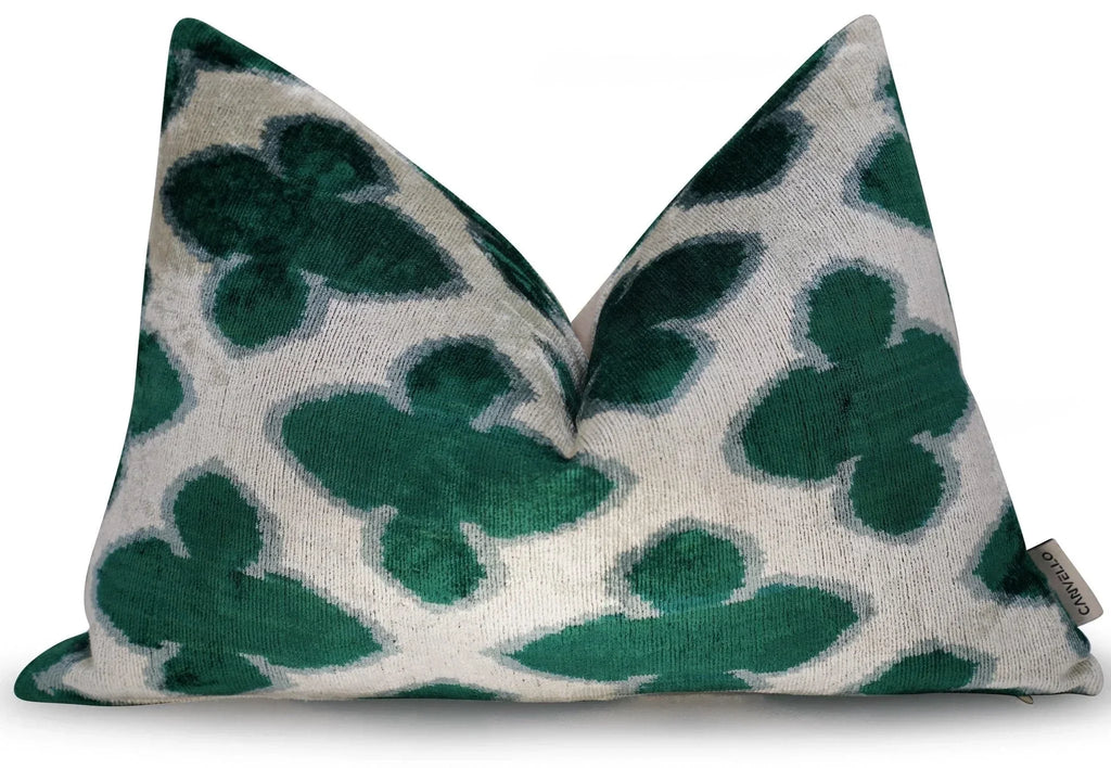 Canvello Luxury Leaf Green Carbon Grey Pillow for Couch | 16 x 24 in (40 x 60 cm) Canvello