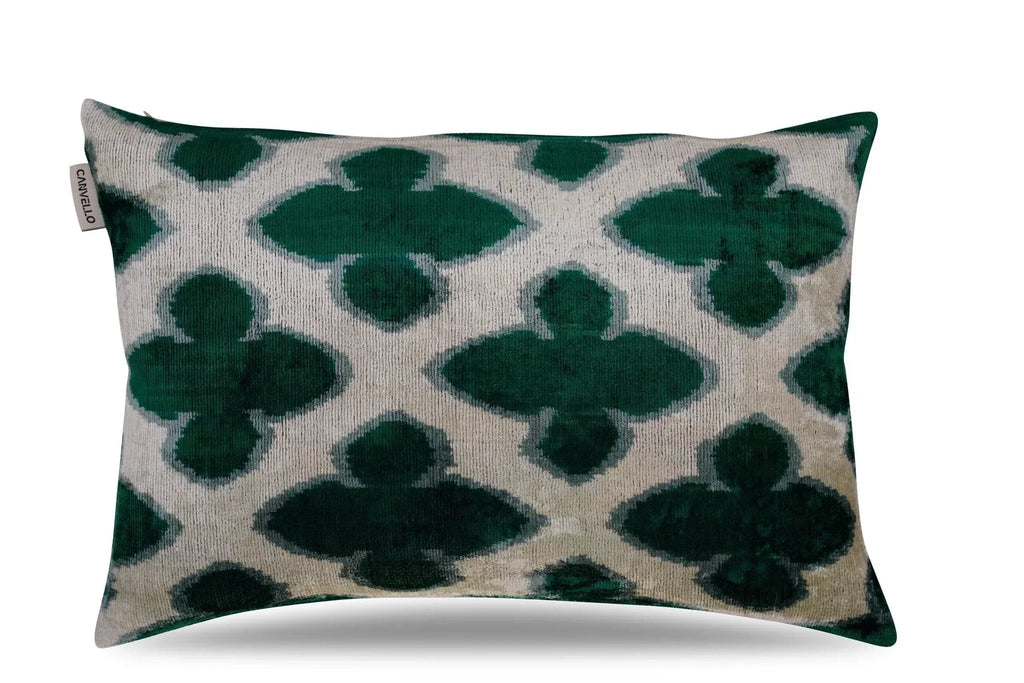 Canvello Luxury Leaf Green Carbon Grey Pillow for Couch | 16 x 24 in (40 x 60 cm) Canvello
