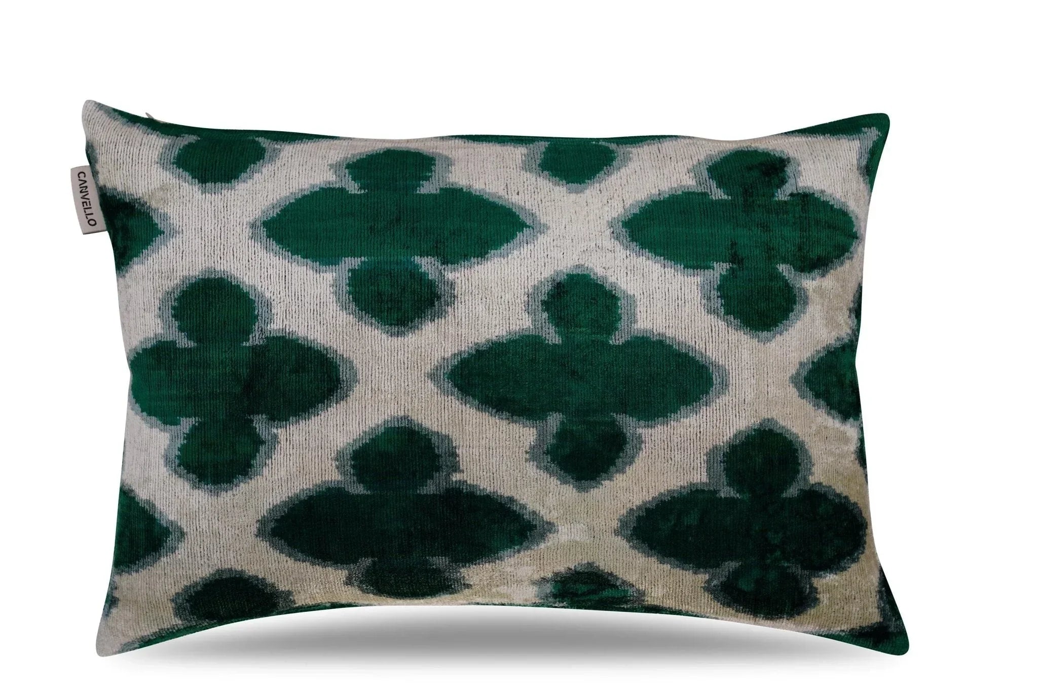 Canvello Luxury Leaf Green Carbon Grey Pillow for Couch | 16 x 24 in (40 x 60 cm) Canvello