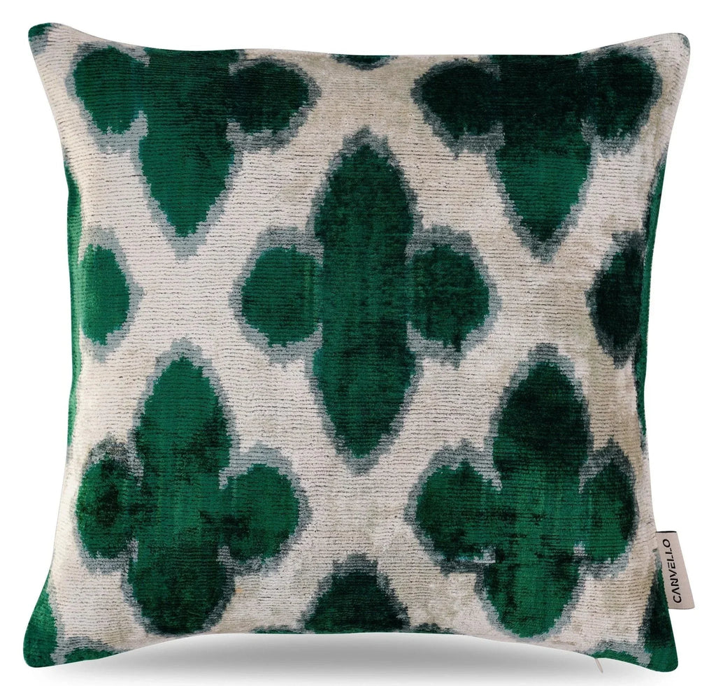 Canvello Luxury Leaf Green Carbon Grey Pillow for Couch | 16x16 Canvello