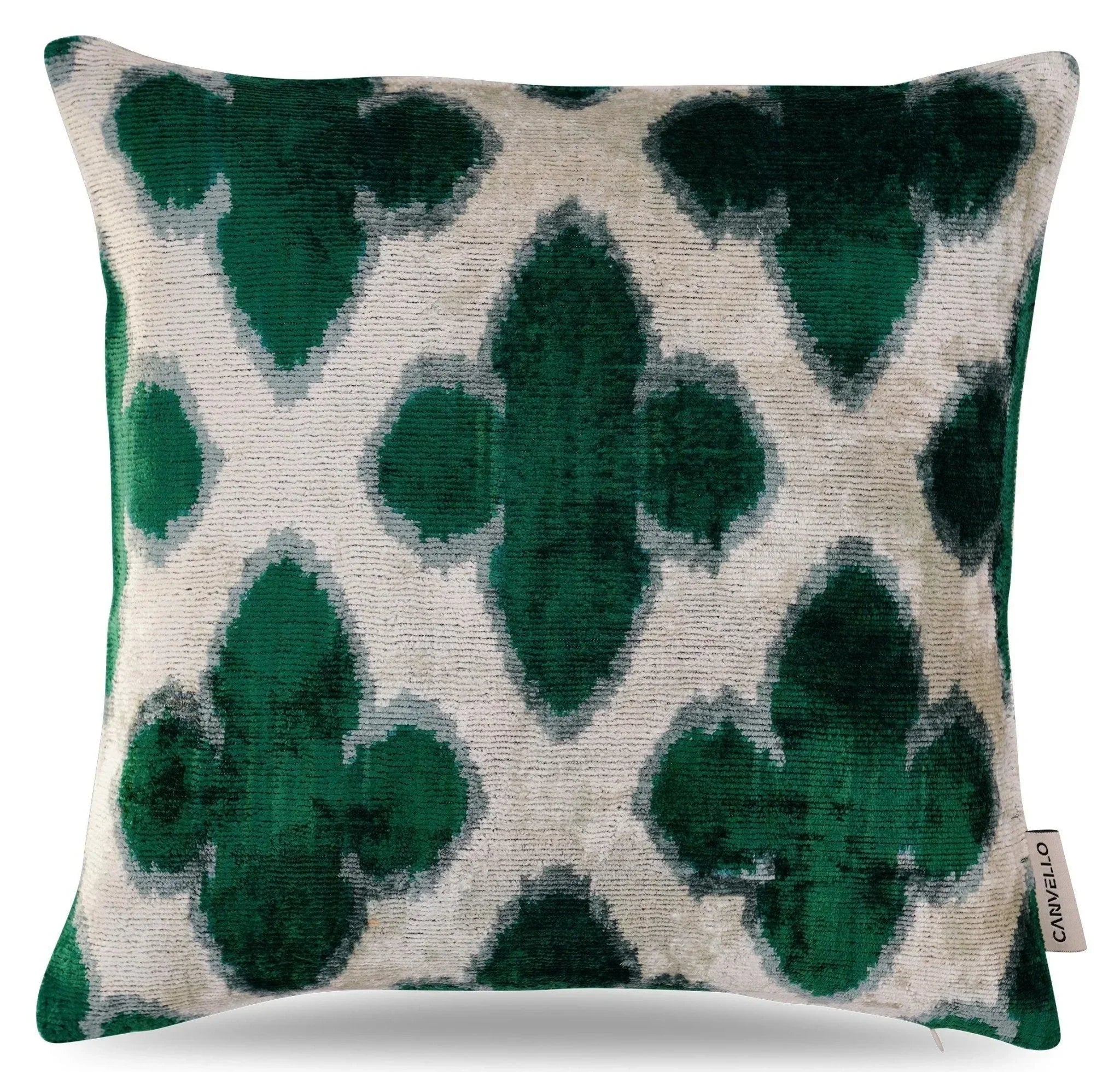 Canvello Luxury Leaf Green Carbon Grey Pillow for Couch | 16x16 Canvello