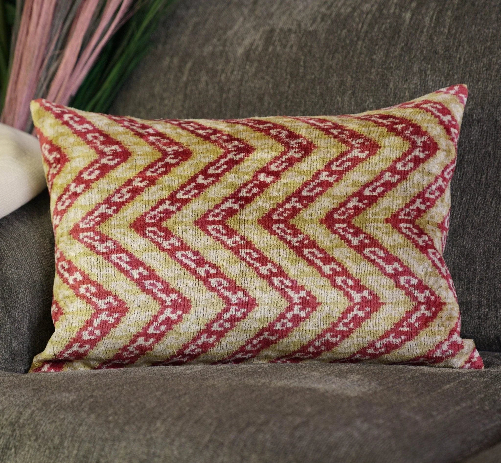 Canvello Luxury Light Brown Pink Throw Pillow Down Filled - 16x24 in Canvello