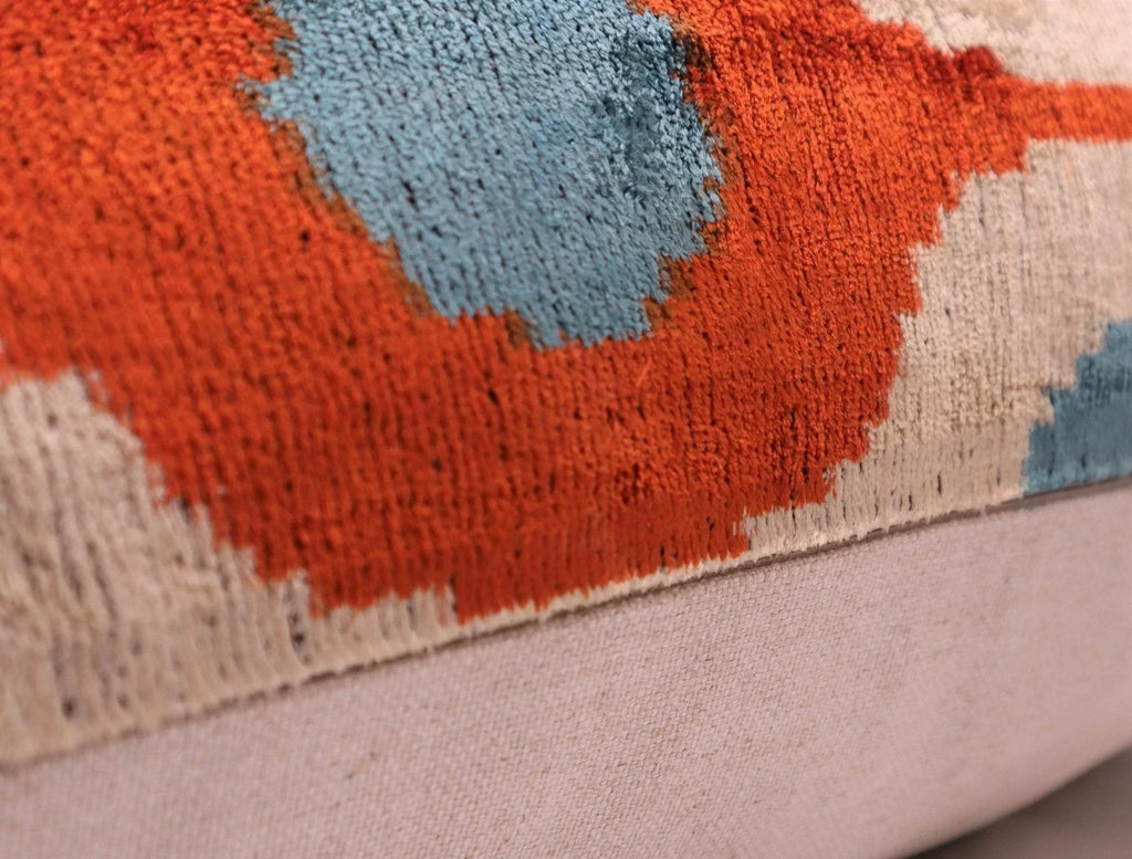 Canvello Luxury Orange Turquoise Pillows For Couch | 16 x 24 in (40 x 60 cm) Canvello