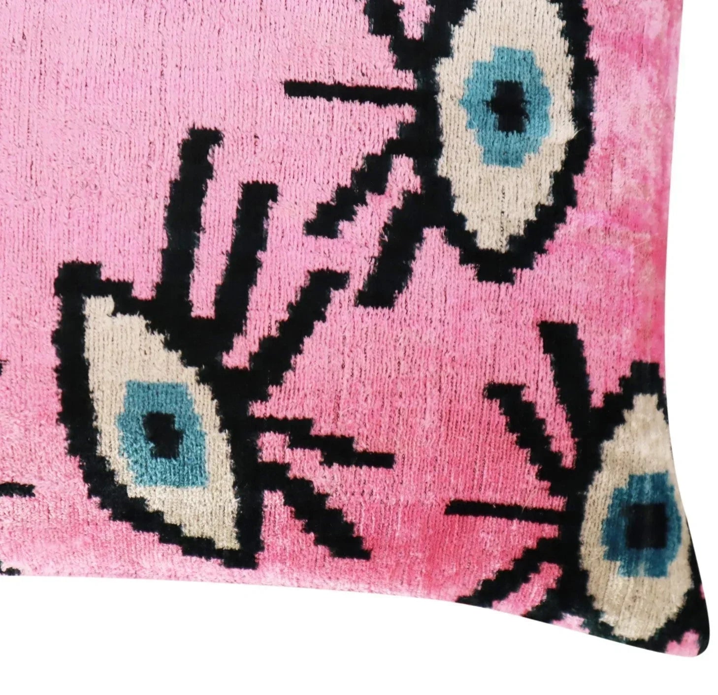 Canvello Luxury Pink Evil Eye Pillow for Couch| X in (40 X Cm), detail shot - House Of Avana