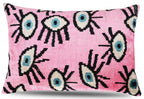 Canvello Luxury Pink Evil Eye Pillow for Couch| X in (40 X Cm), front view - House Of Avana