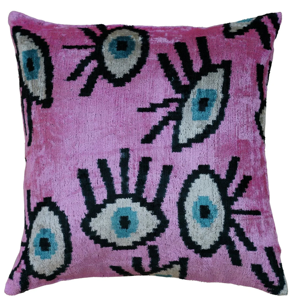 Canvello Luxury Pink Evil Eye Pillow for Couch - 16x16 inch Canvello