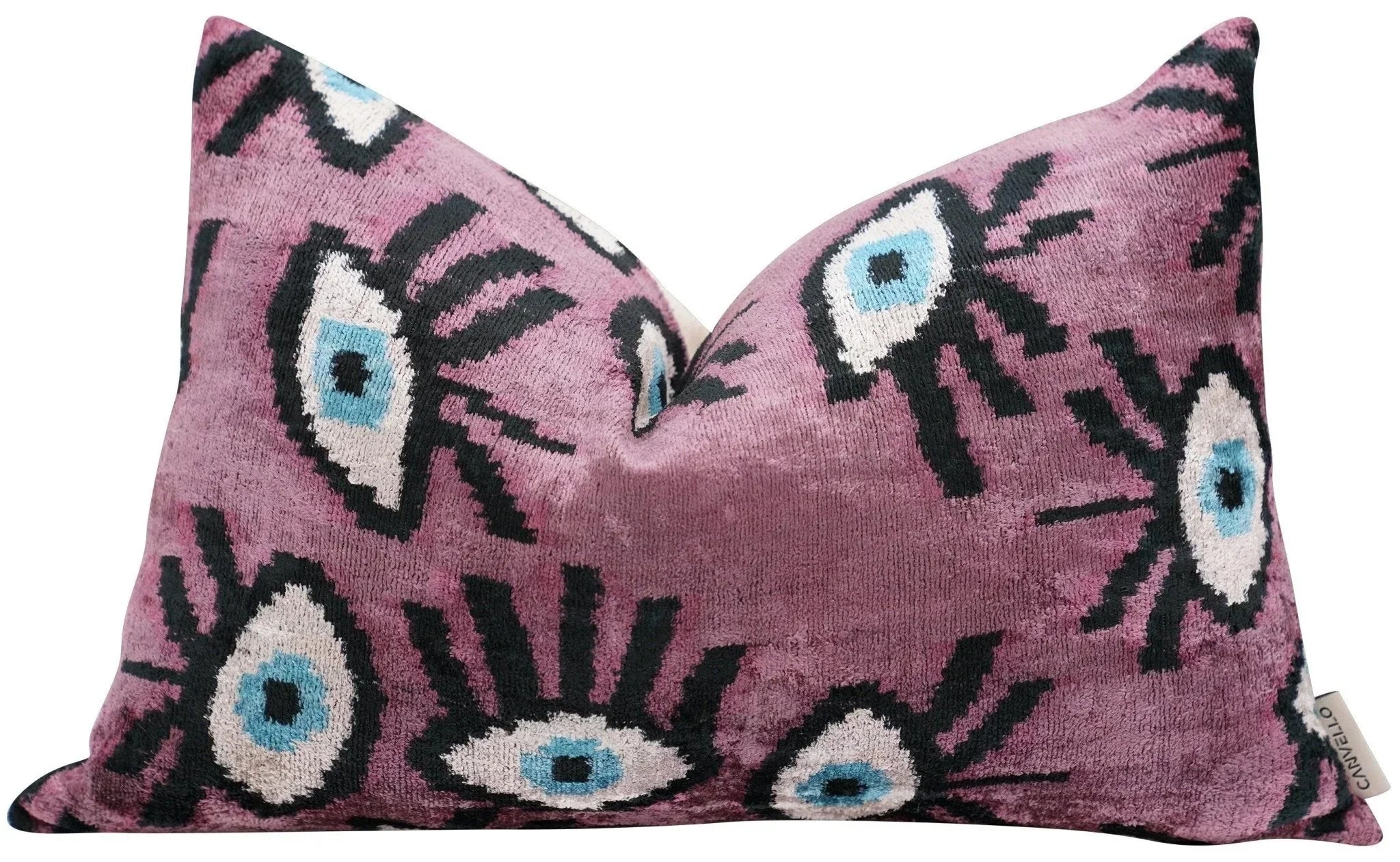 Canvello Luxury Pink Purple Evil Eye Pillow for Couch | 16 x 24 in (40 x 60 cm) Canvello