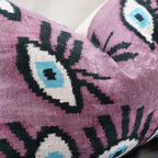 Canvello Luxury Pink Purple Evil Eye Pillow for Couch | 16 x 24 in (40 x 60 cm) Canvello
