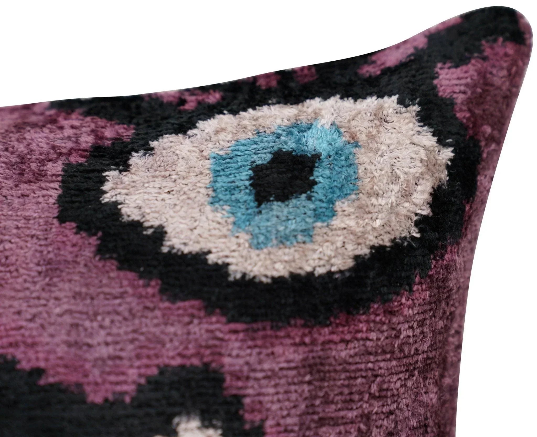 Canvello Luxury Pink Purple Evil Eye Pillow for Couch - 16x16 inch Canvello
