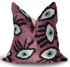 Canvello Luxury Pink Purple Evil Eye Pillow for Couch - 16x16 inch Canvello